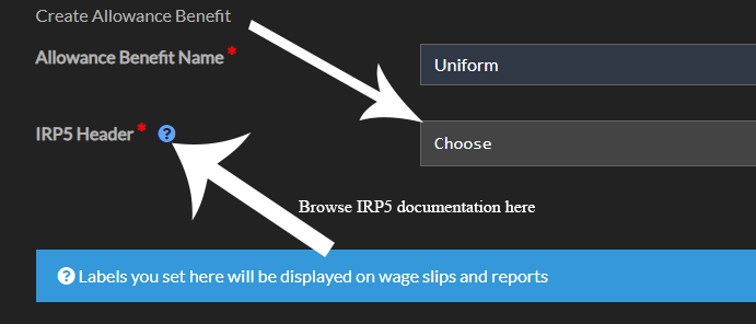 Choose IRP5 Header