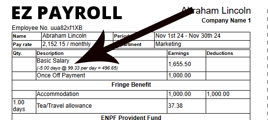 Daily Deduction Rate