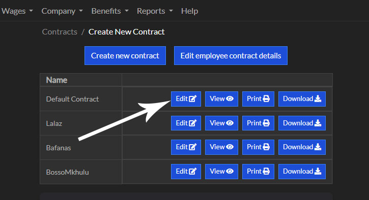 Edit Employee Contrasts